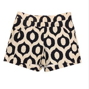 Cartonnier tribal print black and cream white tailored shorts